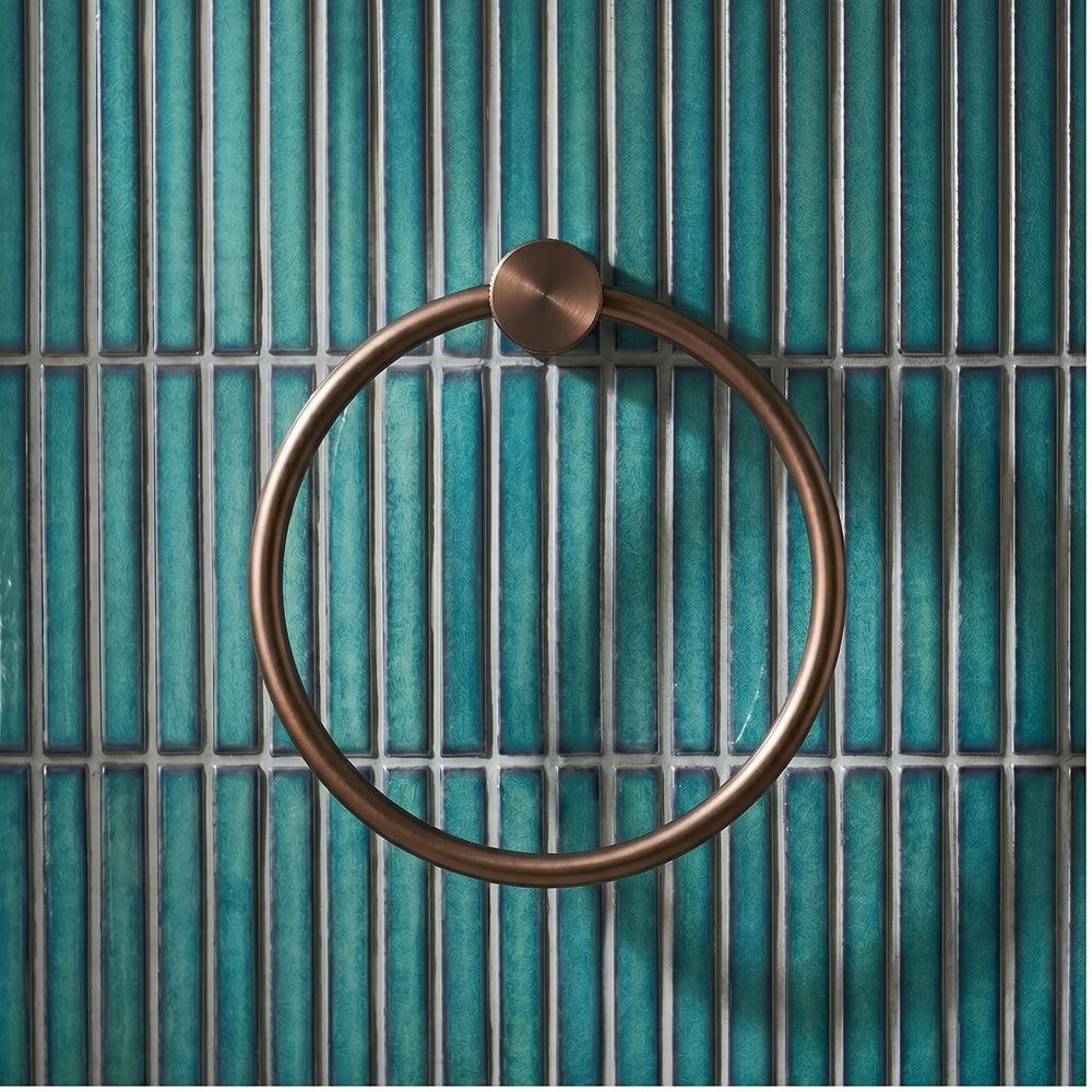 Fluted Brushed Bronze Towel Ring