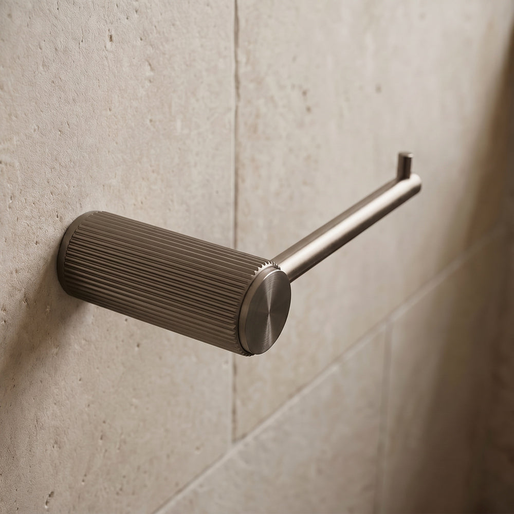 Fluted Brushed Bronze Toilet Roll Holder