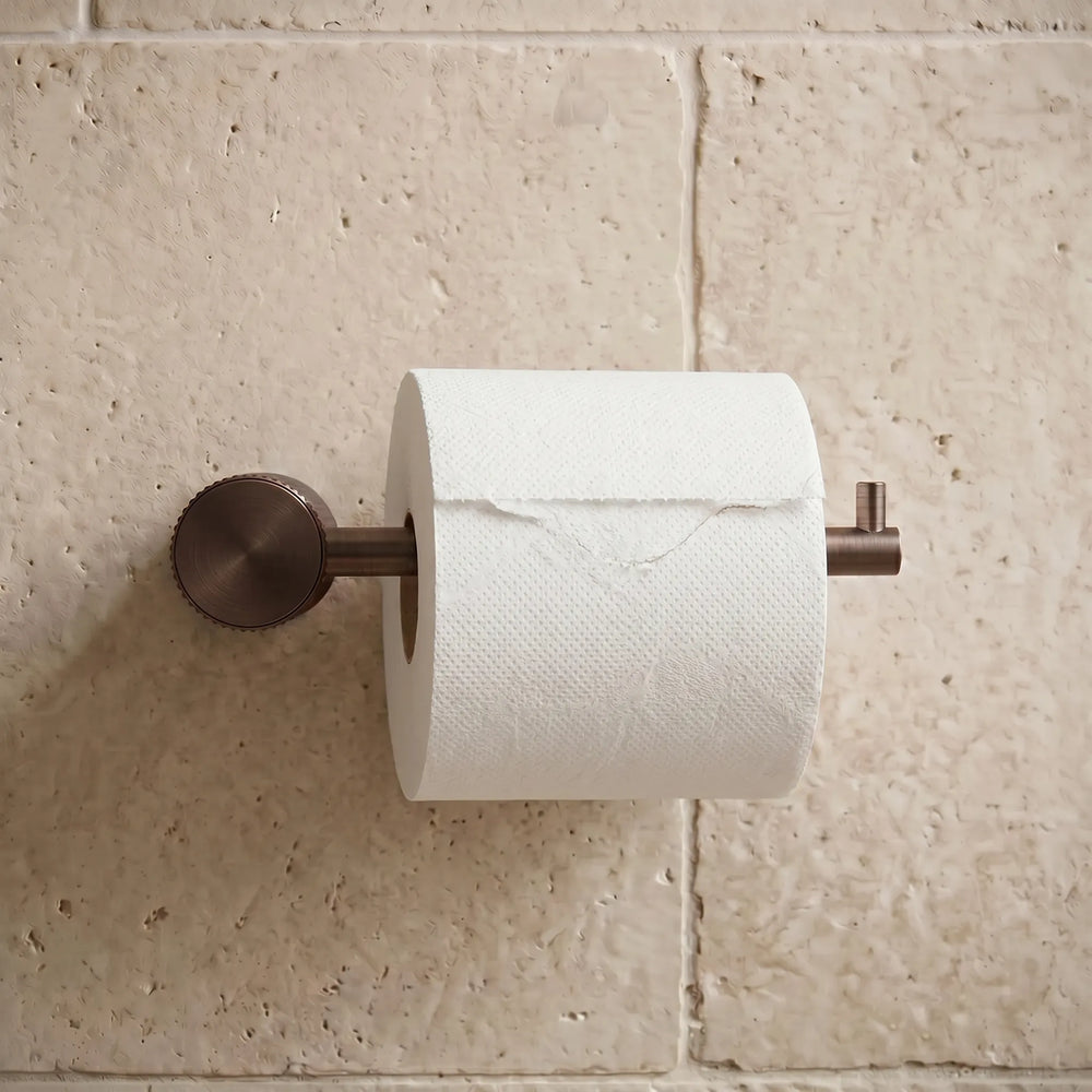 Fluted Brushed Bronze Toilet Roll Holder