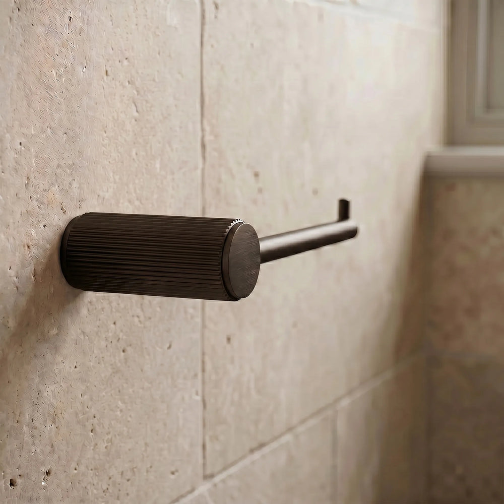 Fluted Brushed Bronze Toilet Roll Holder