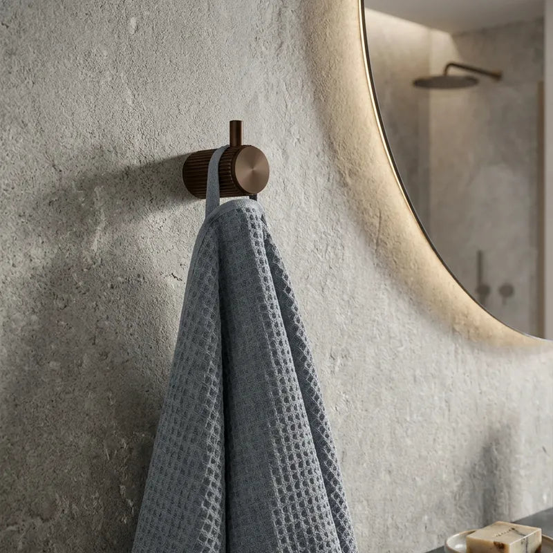 Fluted Brushed Bronze Robe Hook