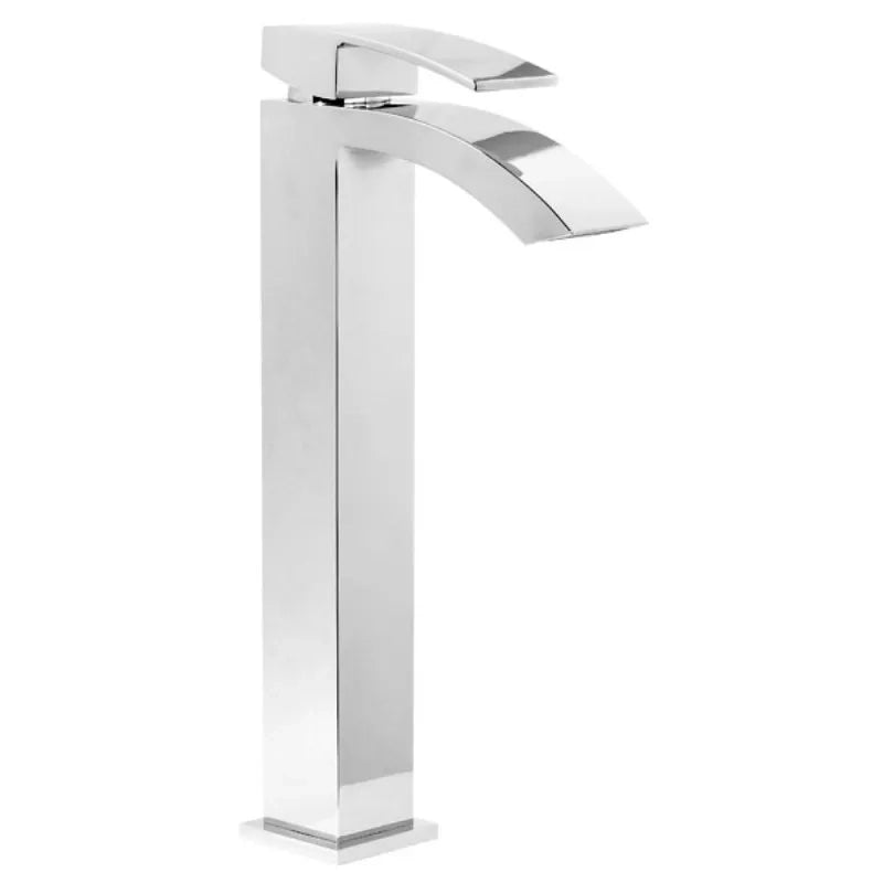 Sidaw tall basin mixer tap in chrome, no waste, elevated design for countertop basins with modern lever