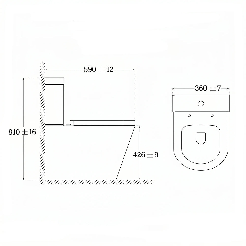 Alessio Black Close-Coupled Toilet