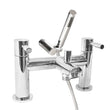 Ark bath shower mixer tap in chrome finish with handheld shower handset and hose, modern lever design