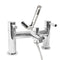 Ark bath shower mixer tap in chrome finish with handheld shower handset and hose, modern lever design