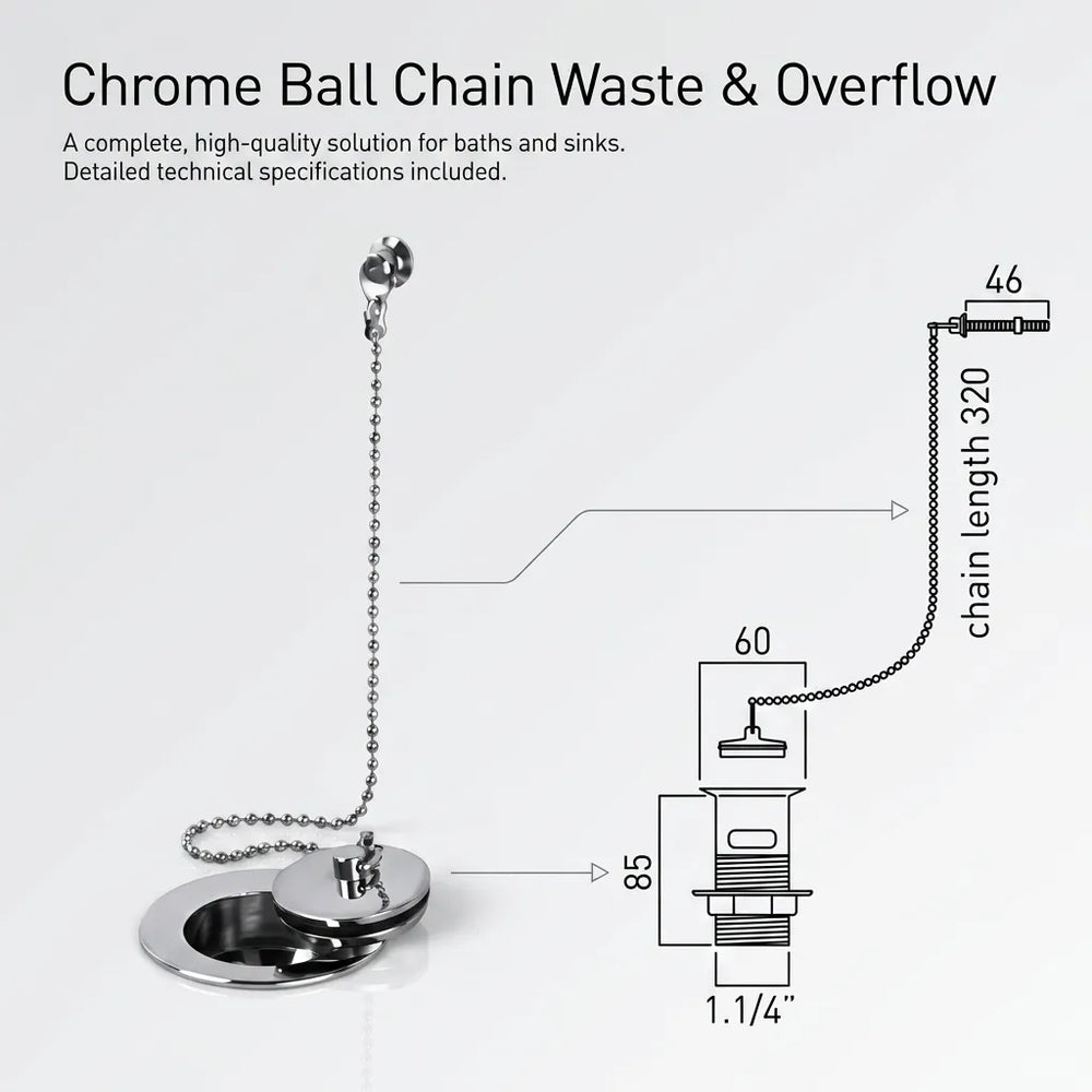 Basin Plug Chain Chrome