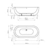 Ovali 1805 x 850 Freestanding Bath (Waste Included) White