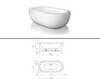 Ovali 1805 x 850 Freestanding Bath (Waste Included) White