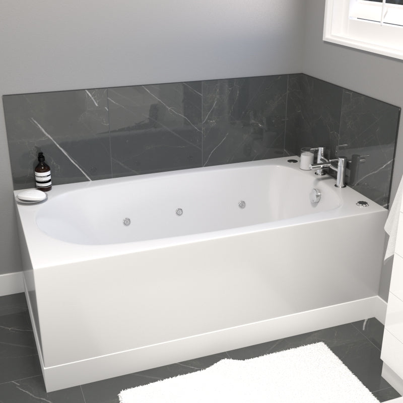 1300 x 700mm Petite 6 Jet Whirlpool Single Ended Bath
