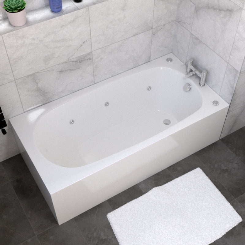 1400 x 700mm Petite 6 Jet Whirlpool Single Ended Bath