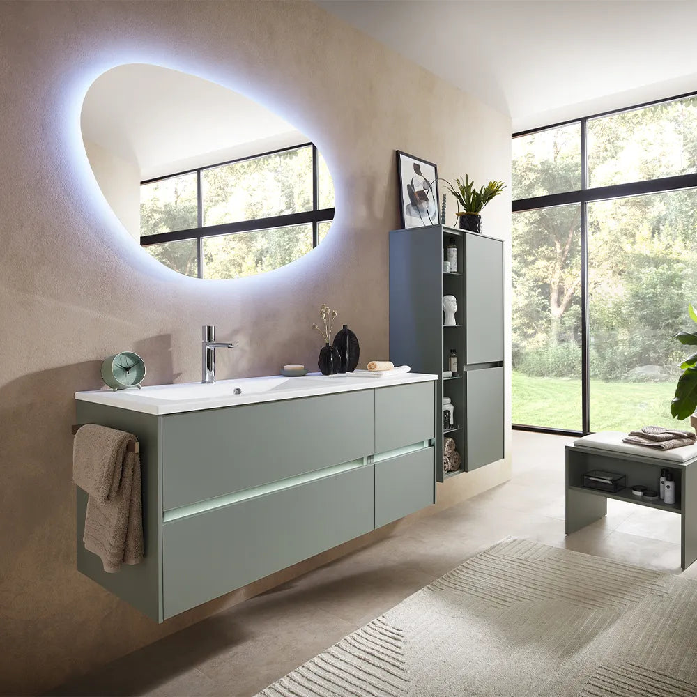 Pelipal Series 6010 1125mm Handleless Vanity Unit (optional LED lighting)
