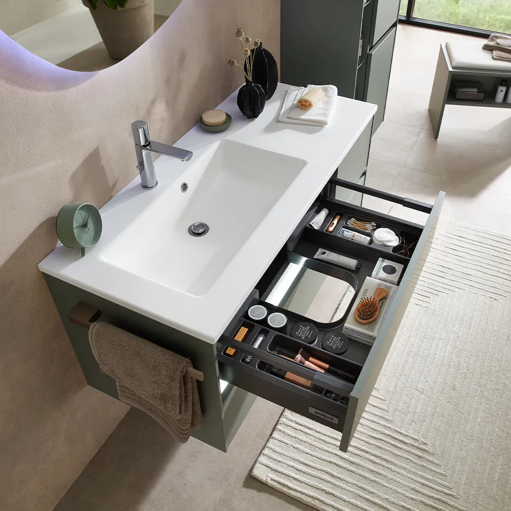 Pelipal Series 6010 1125mm Handleless Vanity Unit (optional LED lighting)