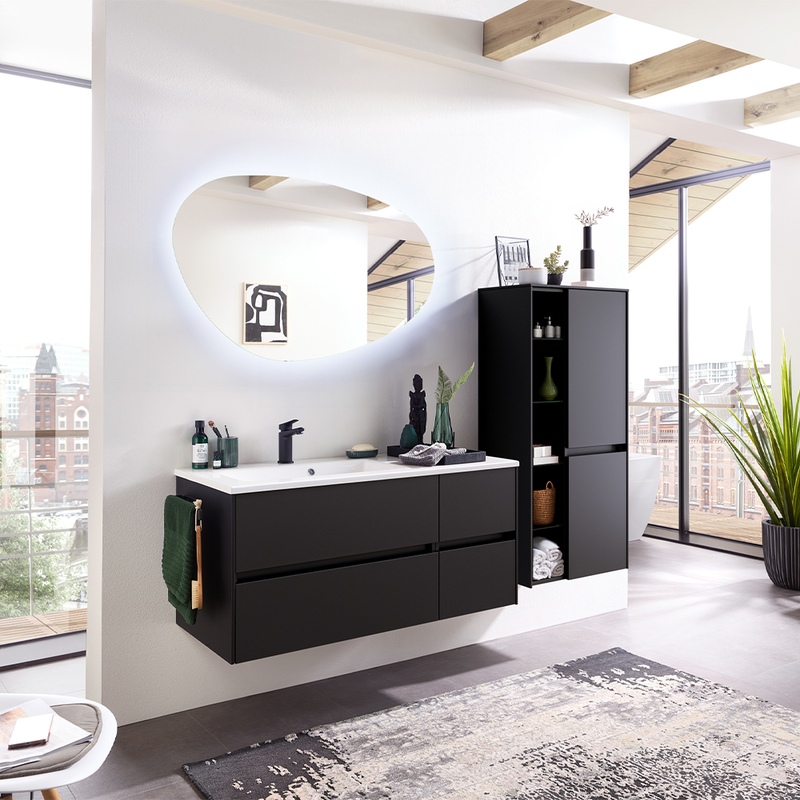 Pelipal Series 6010 1125mm Handleless Vanity Unit (optional LED lighting)
