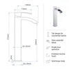 Tall Basin Mixer Tap No Waste Chrome Sidaw