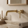 Wall Mounted Basin Tap Brushed Brass