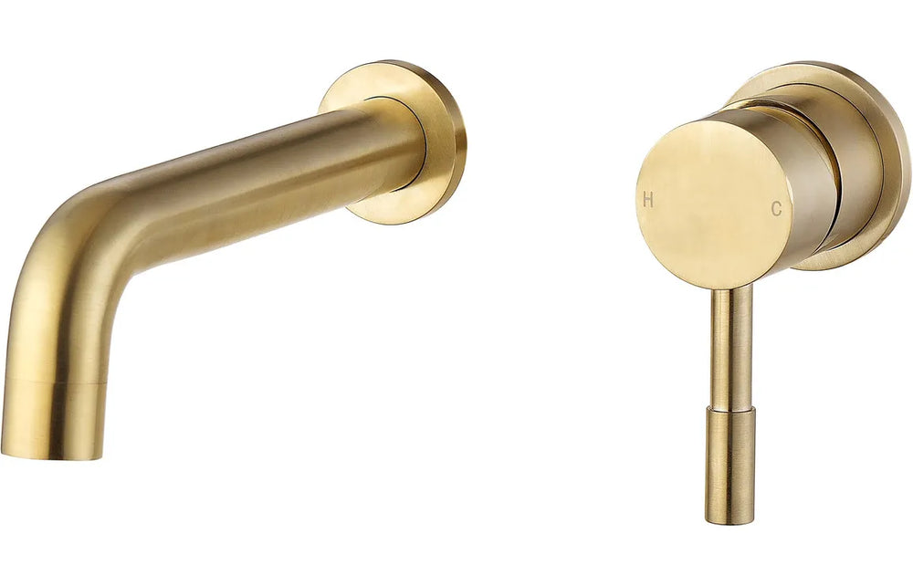 Wall Mounted Basin Tap Brushed Brass