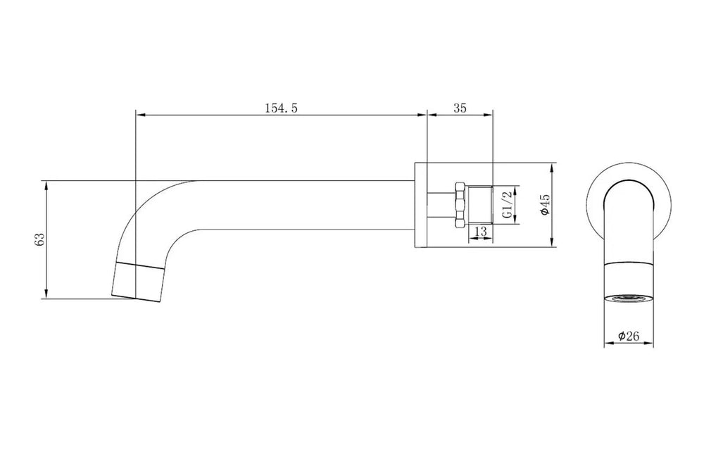 Wall Mounted Basin Tap Brushed Brass
