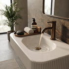 Fluted Brushed Bronze Cold Start Mono Basin Mixer inc. Waste