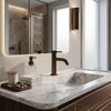 Fluted Brushed Bronze Cold Start Mono Basin Mixer inc. Waste