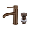 Fluted Brushed Bronze Cold Start Mono Basin Mixer inc. Waste