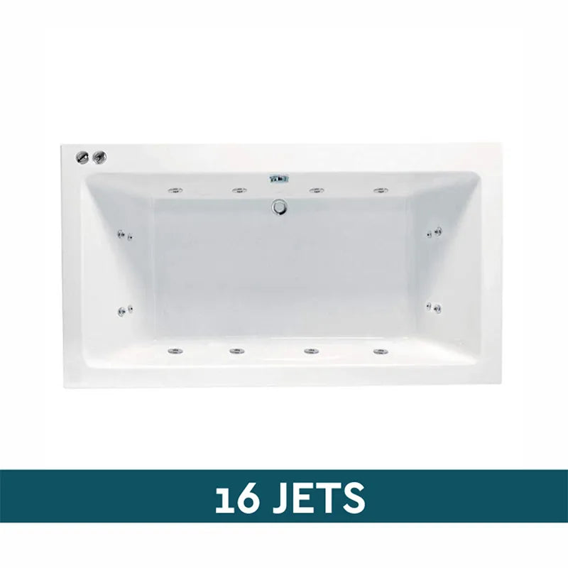 1800 x 800mm 16 Jets Single Ended Whirlpool Bath Galaxy