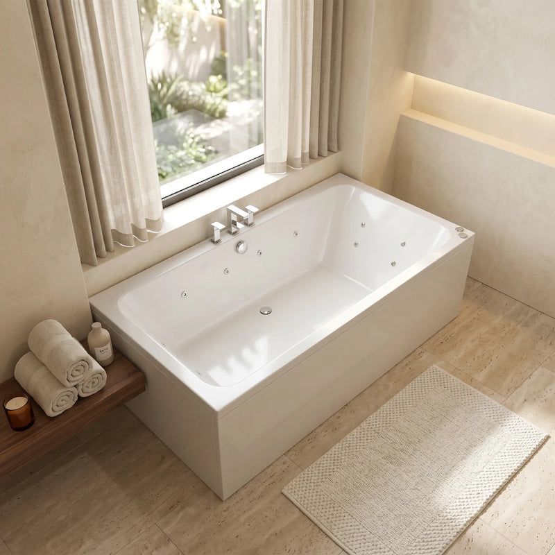 1800mm x 1100mm Vernwy Large 16 Jets Double Ended Whirlpool Bath
