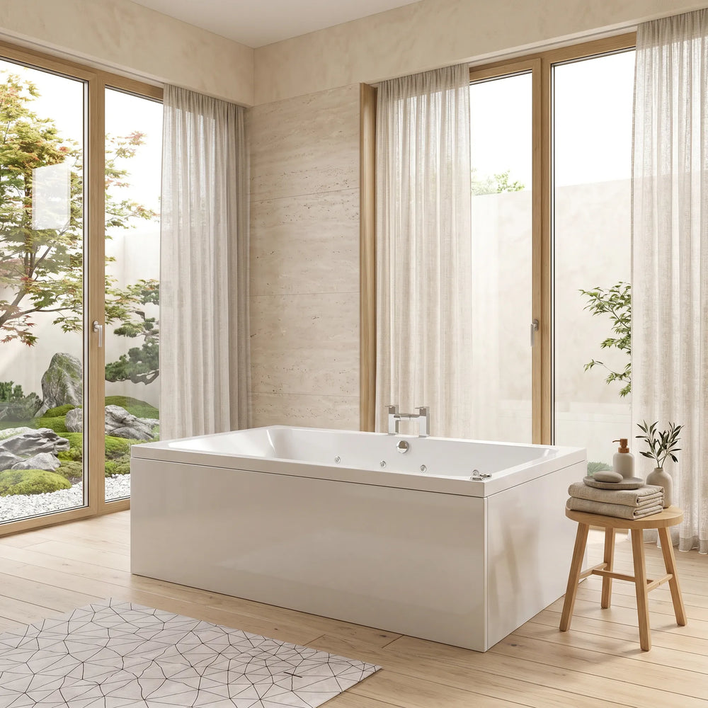 1800mm x 1100mm Vernwy Large 16 Jets Double Ended Whirlpool Bath