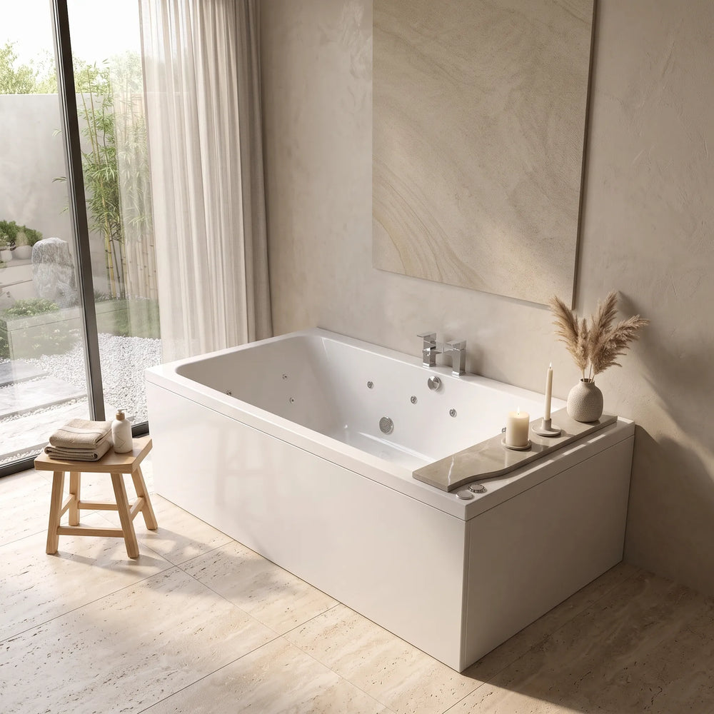 1800mm x 1100mm Vernwy Large 16 Jets Double Ended Whirlpool Bath