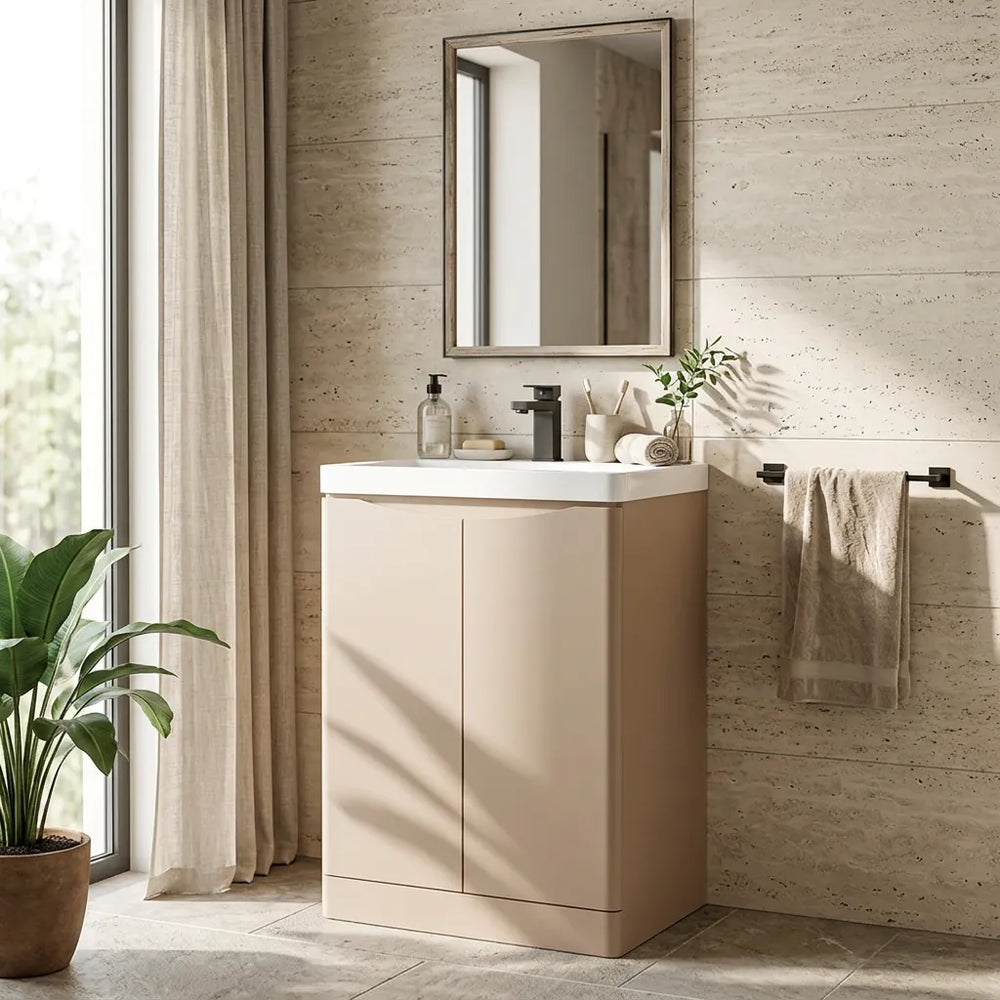 Zentro 600mm Floorstanding Cashmere Vanity Unit