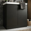 Zentro 800mm Floorstanding Black Vanity Unit