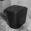 Alessio Matt Black Back to Wall Toilet Pan with Seat