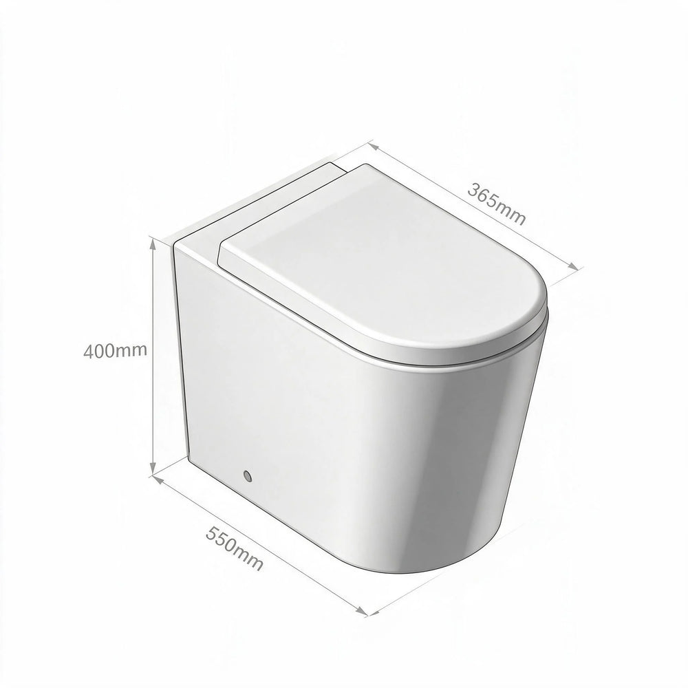 Alessio Matt Black Back to Wall Toilet Pan with Seat