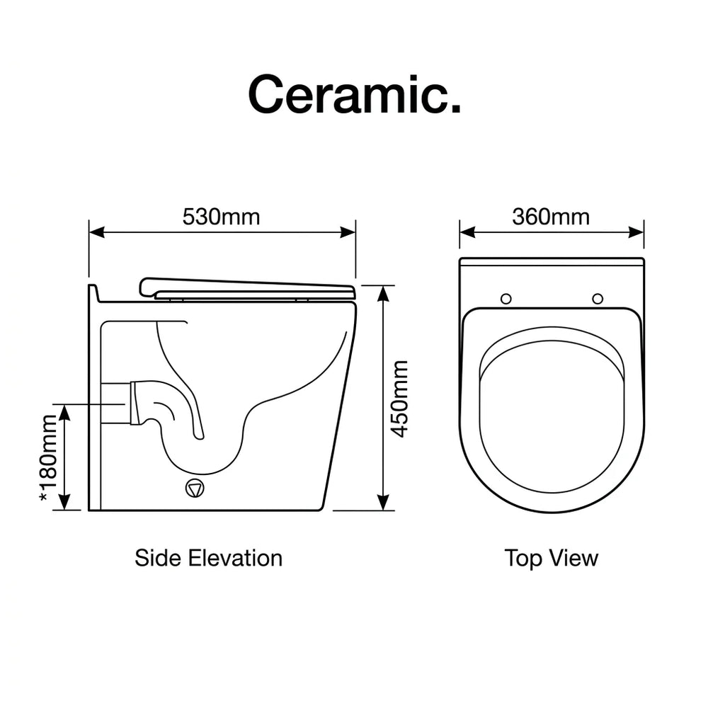 Tilia Comfort Height Rimless Back to Wall Toilet