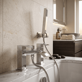 Bath Shower Mixer Tap with Handset & Hose Sidaw