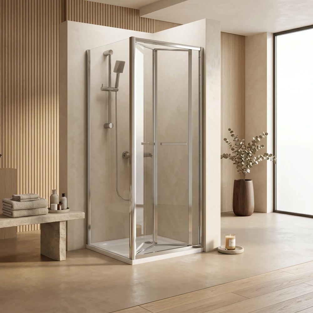 Bifold 900mm x 760mm Rectangle Shower Enclosure Radiant