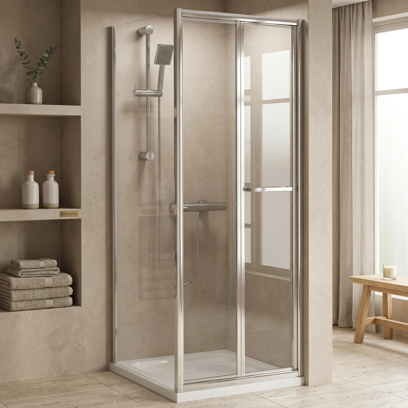 Bifold 900mm x 800mm Rectangle Shower Enclosure Radiant