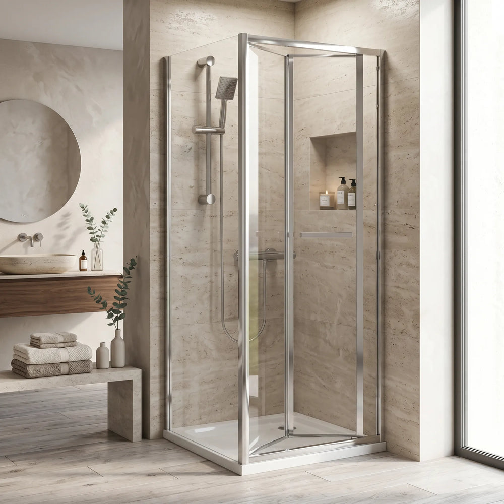 Bifold 900mm x 800mm Rectangle Shower Enclosure Radiant
