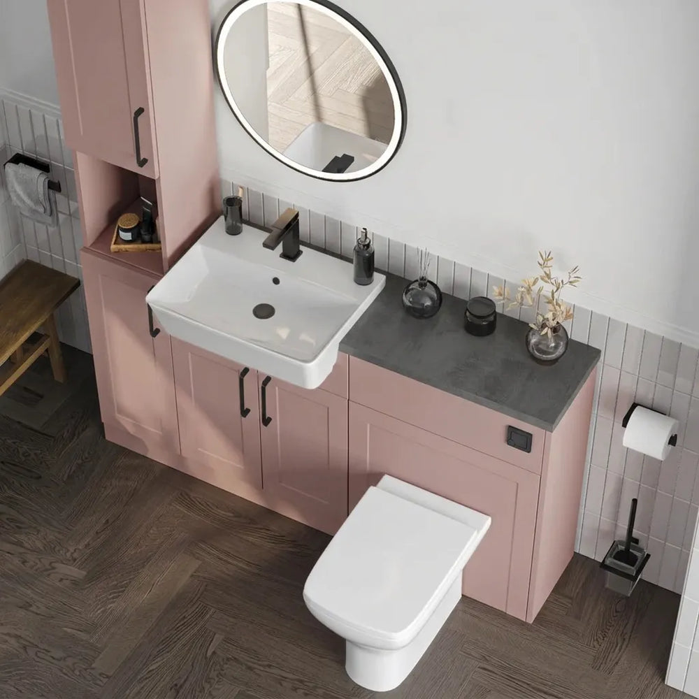 Oliver Pink Shaker Fitted Furniture Combination with Tall Boy Storage