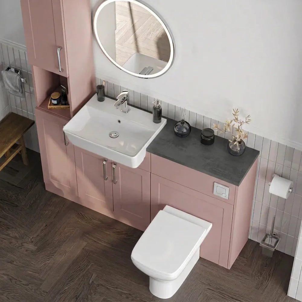 Oliver Pink Shaker Fitted Furniture Combination with Tall Boy Storage