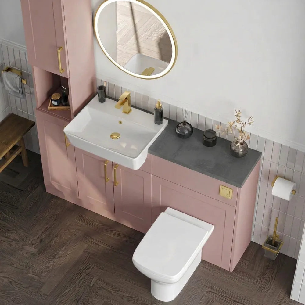 Oliver Pink Shaker Fitted Furniture Combination with Tall Boy Storage