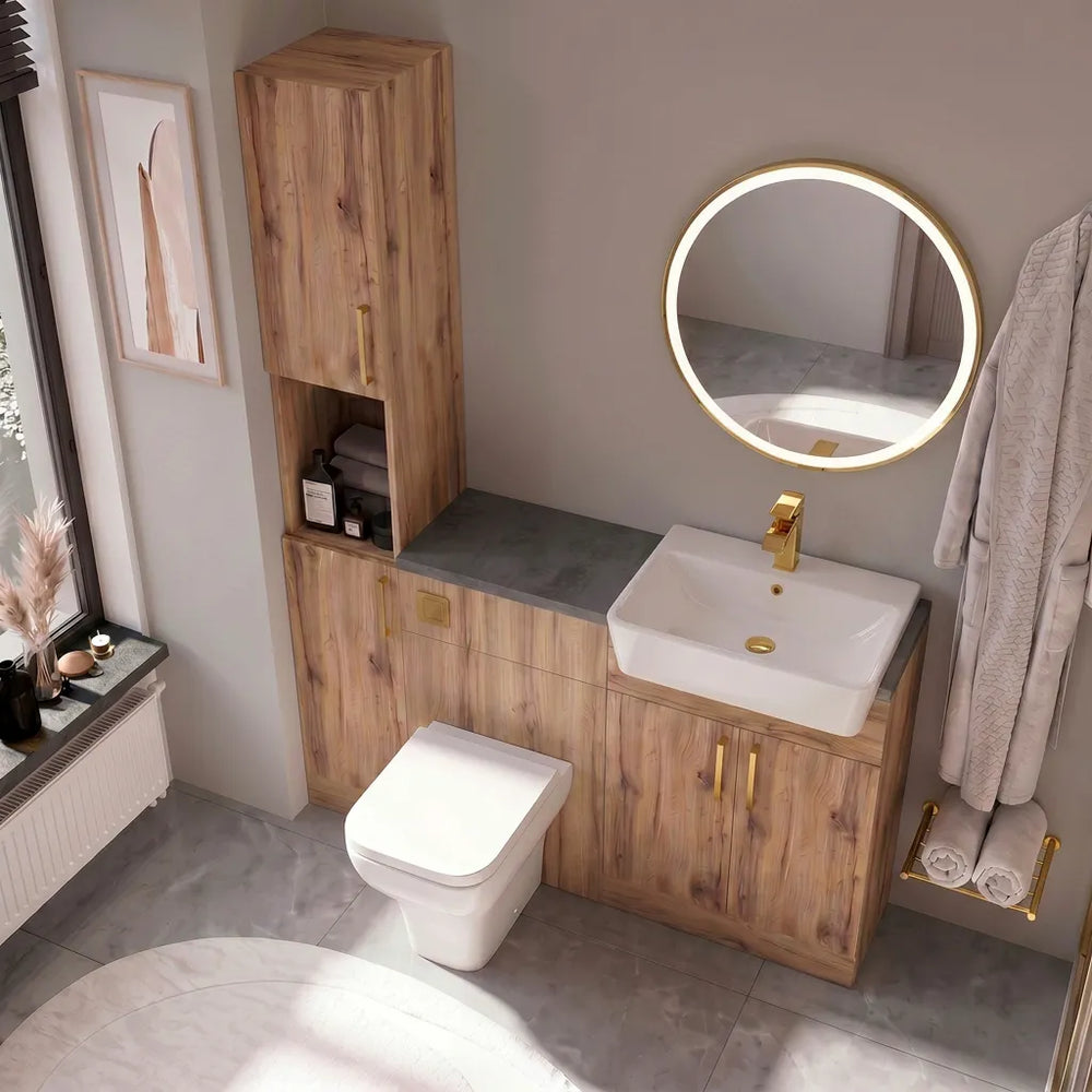 Oliver Modern Oak Fitted Furniture Combination with Tall Boy Storage