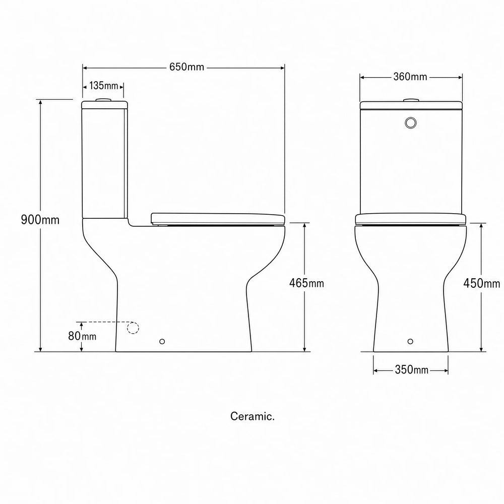 Charlie Comfort Height Rimless Close Coupled Toilet