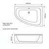 1500 x 1000mm Corner Bath Cleo