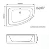 1500 x 1000mm Corner Bath Cleo