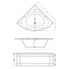 1200 x 1200 Corner Bath White Laguna