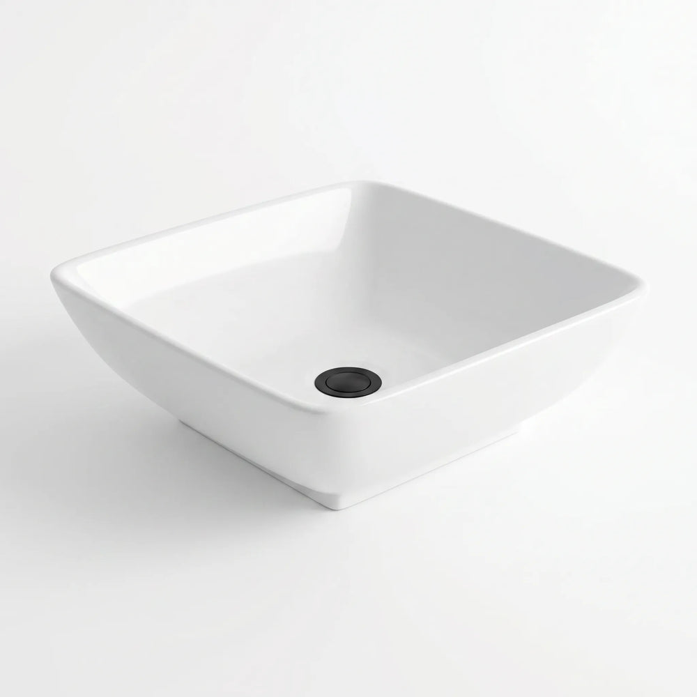 Square Countertop White Basin