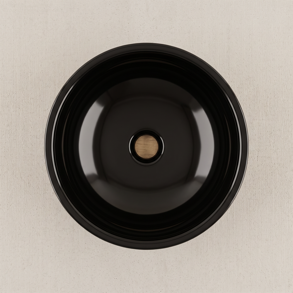 Monaco 400mm Round Countertop Black Basin
