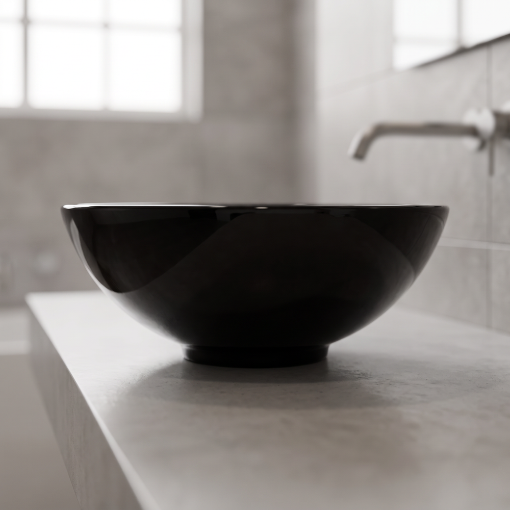 Monaco 400mm Round Countertop Black Basin
