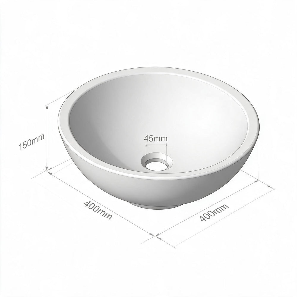Monaco 400mm Round Countertop Black Basin
