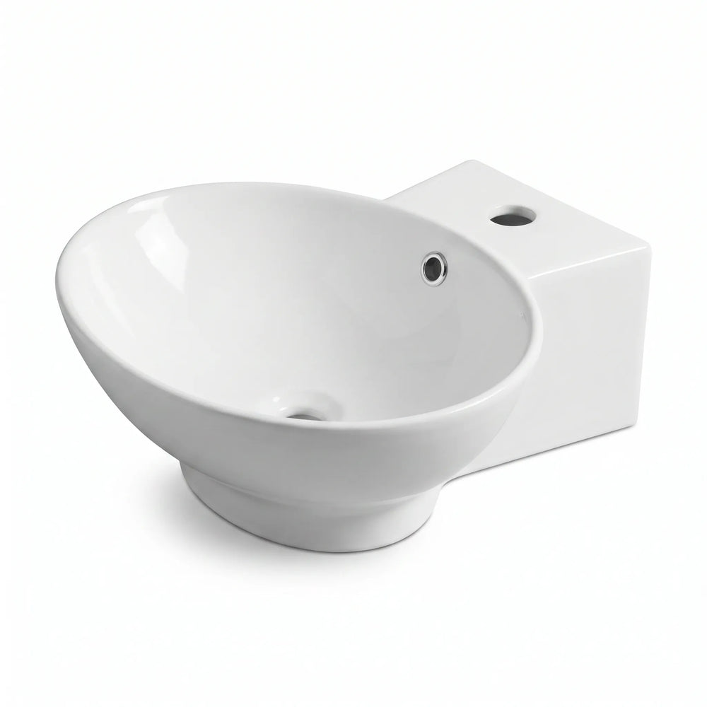Monaco Round Tapledge Wall Hung Basin